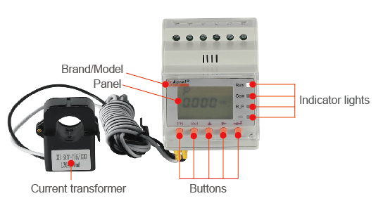 Rail Type 45-65Hz Multifunction Energy Meter With External Split Core Current Transformer