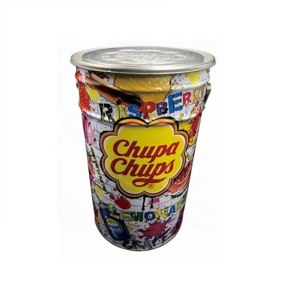 DADI 25 Liter Conical Cheese Tinplate Metal Popcorn Bucket with Airtight Lid And CMYK / PMS/ UV Printing
