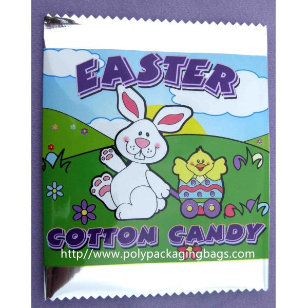 Chocolate / Cotton Candy Packaging Aluminium Foil Bag Middle Sealed