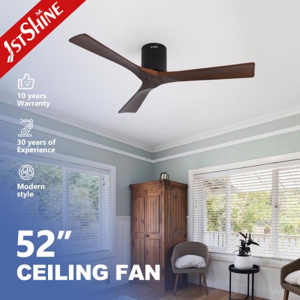 Walnut Wooden Ceiling Fan With Remote Control Energy-Saving High Speed