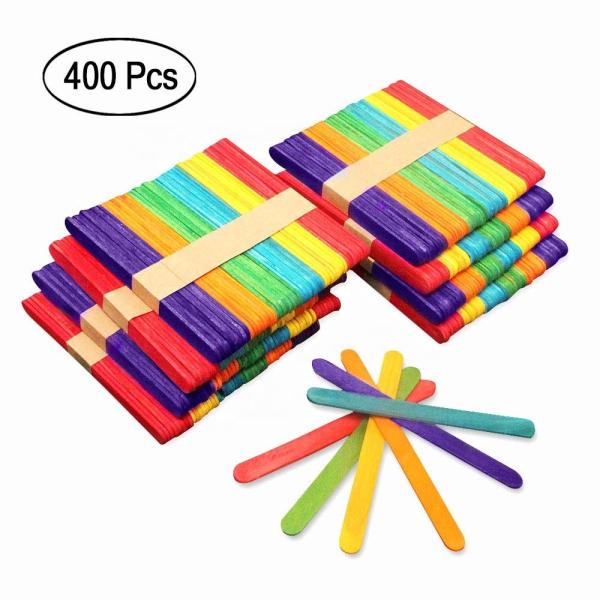 Poplar 4.5Inch Colored Popsicle Sticks For DIY Crafts