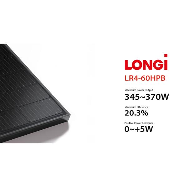 345W 355W Longi Solar Panel 365W 370W Solar Photovoltaic Panel Electricity Production
