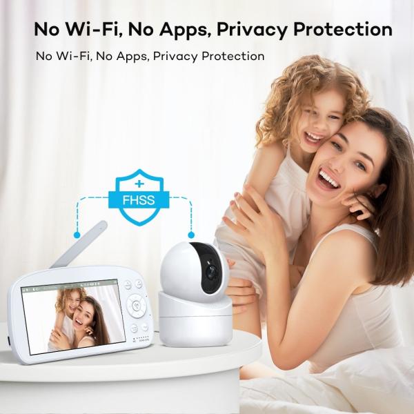 Smart Audio Two Way Baby Monitor 5.5 Inch 4K UHD Screen 4K Video Baby Monitor No WIFI