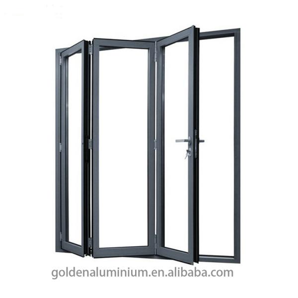 Commercial Patio Aluminum Folding Door Double Tempered Glass
