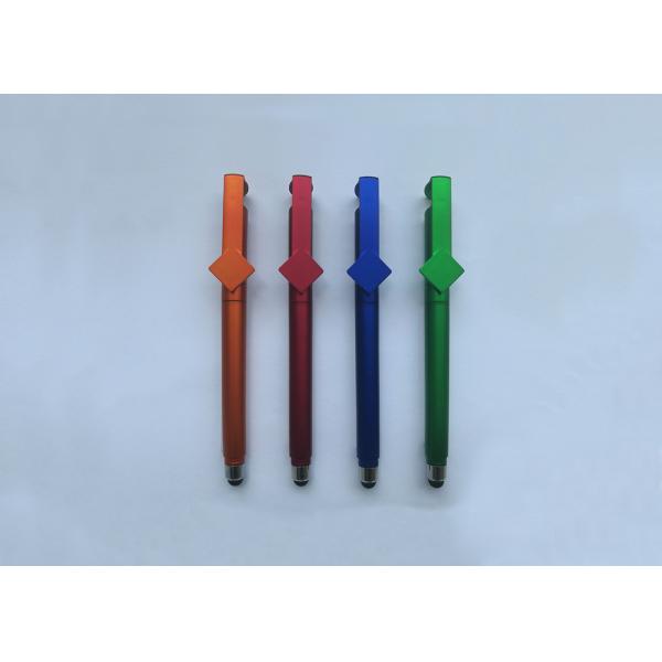 Qr code Mobile phone stents Banner Touch Metal Gel Pen with customized logo or silk printing for promotion