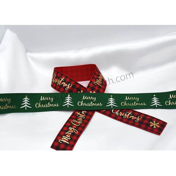 Personalized SGS Polyester Christmas Satin Ribbon Washable