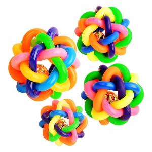  Extra Large Dog Ball Colorful Bell Ball Dog Toys Bite Resistant Molar Elastic Ball Sound Rainbow Ball Manufactures