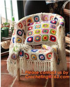  Handmade crochet hook Daisy striped blanket, Cashmere knitted blanket, sofa Weave blanket Manufactures