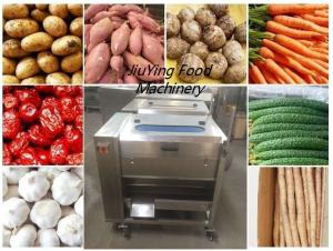  Big Capacity 300~500KG/H  Potato Washing And Peeling Machine With Nylon Wire Brush Manufactures