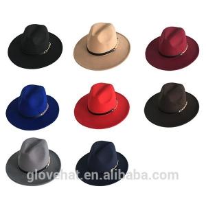  2017 NEW style YIWU fedora boater 57cm 100% Wool felt cowboy cowgirl womens party summer straw hats Manufactures
