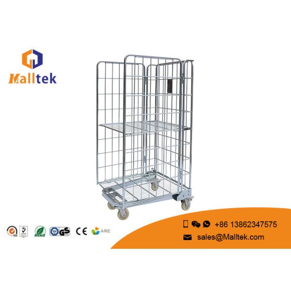 Chrome Plated Material Carrying Trolley Customized Logo With Wheels