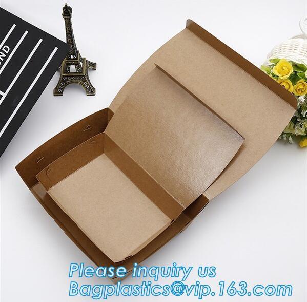 Kraft paper clear window biscuit / cookie / cake box,custom made fancy Luxury cardboard Coated paper cake box wholesale