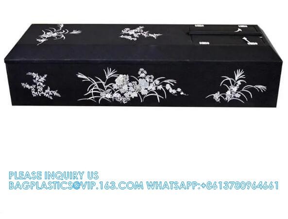 Dome Shape Cloth Decoration Wood Coffin Funeral Supplies Wood Burial Coffin Burial Collapsible Coffin Casket