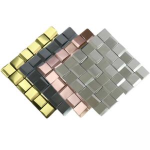  292x292mm Metal 3D Curved Stainless Steel Mosaic Tiles Wall Decor PVD Plated Manufactures