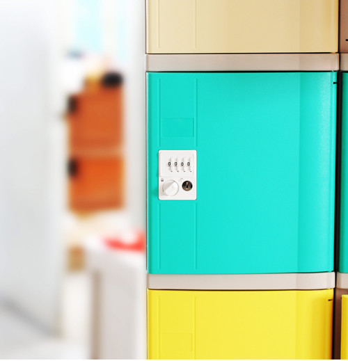 Vandal Resistant Green School Lockers , Swimming Pool Small Plastic Lockers