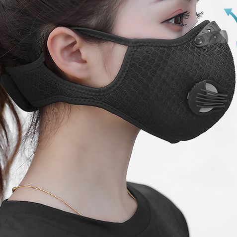 Sport Valve Flocking 4 Layer Activated Carbon Mask