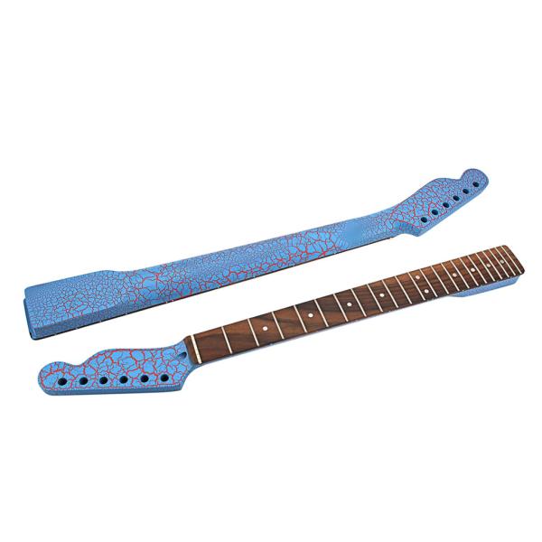 Maple Fender Tele Neck Replacement 22 Frets Rosewood Fretboard Blue Burst Crack White Dot