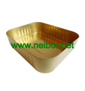 China Food grade large size gold color deep drawn metal tin baking pans on sale