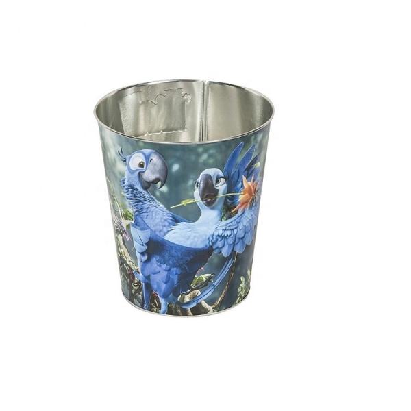 DADI Chocolate Metal Popcorn Bucket 1 Gallon Small Popcorn Tins PMS Printed