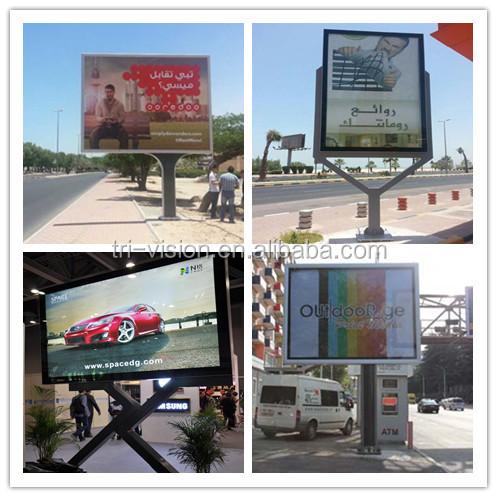 Aluminum and Tempered Glass Material Outdoor LED Billboard Scrolling Advertising light box