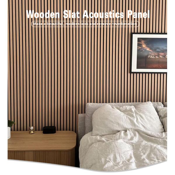 Modern Acoustic Wood Slat Panel Decor Interior Grooved Acoustic Wall Panel