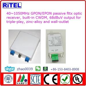  40~1050MHz GPON/EPON/GEPON fttx passive optic receiver OR100WF for triple-play, FTTH CATV O/E CONVERTER Manufactures