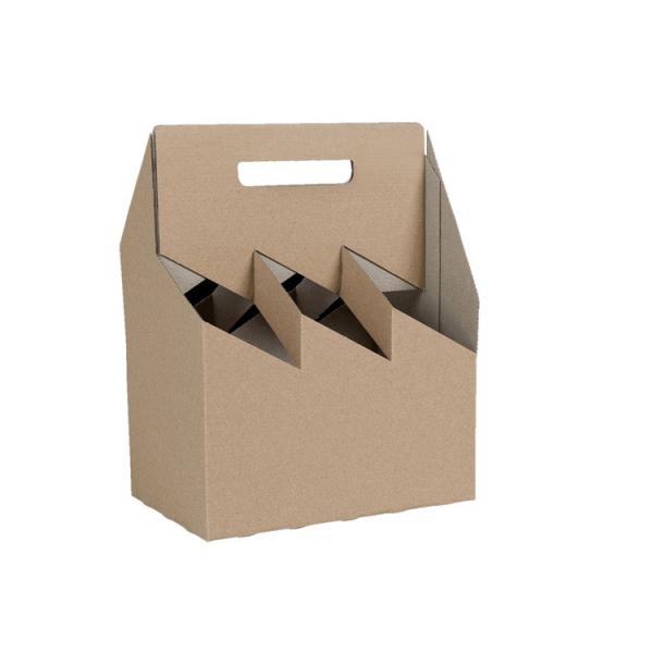 Corrugated 4 Bottle Cardboard Wine Carrier 6 Pack Cardboard Wine Bottle Carrier