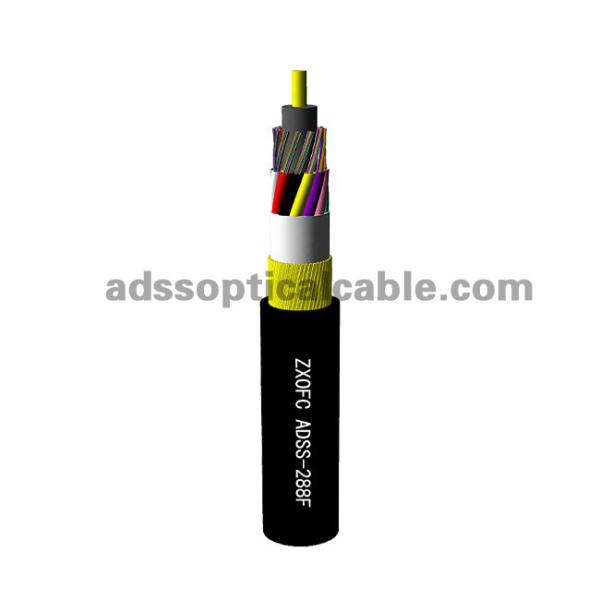 Aerial 288 Core ADSS Optical Cable 100m 200m Span MDPE Outer Sheath