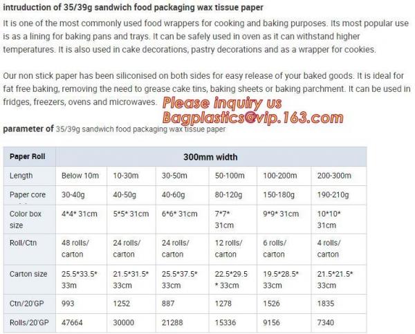 Household Silicone Coated or Uncoated Vegetable Parchment Baking Paper with Aluminum Foil Roll and sheet bagplastics pac