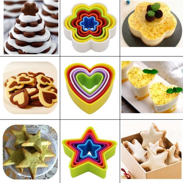 Custom 3D Bakeware Cookie Tools Set Colorful Plastic Round Cookie Cutter