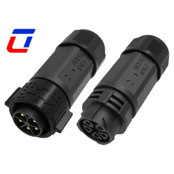 5 Pin Waterproof Cable Connector Male Female Round Outdoor Power Connector 300V