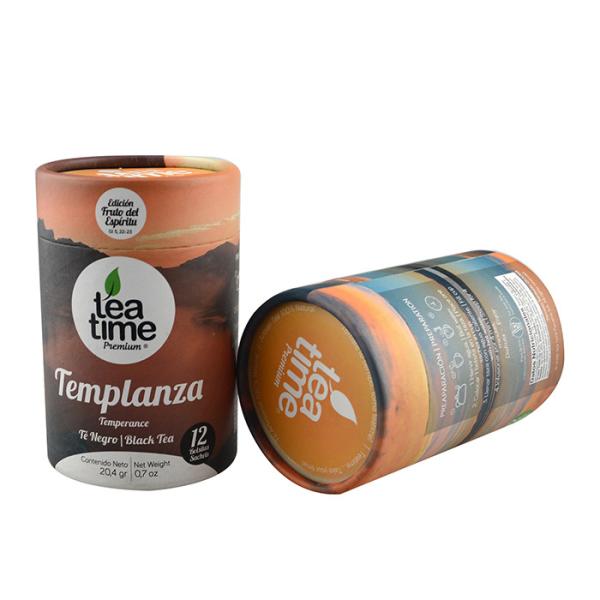 Antique Style Round Cardboard Tea Boxes , Food Packaging Box OEM / ODM