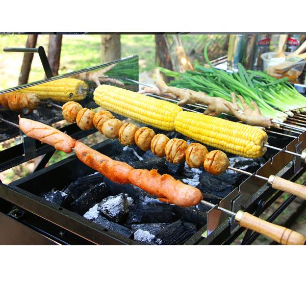 Commercial Charcoal Bbq Grill , Black / Silver Folding Barbecue Grill