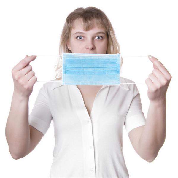 Blue 3 Ply Disposable Mask / Non Woven Fabric Face Mask With Adjustable Nose