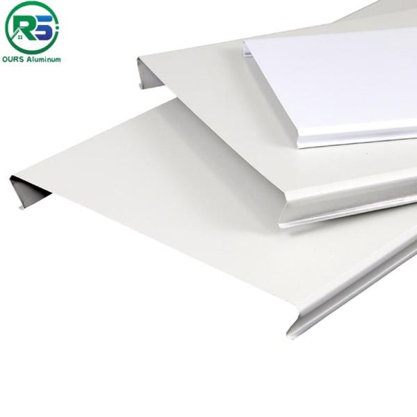 C300 Suspended Aluminum Strip Ceiling Panel Beveled Edge White Powder Coating