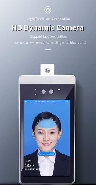 Thermal No Touch 8 Inch Kiosk Face Recognition Thermometers