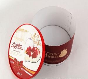 China Food Grade Round Red Fold Cardboard Paper Box Packaging Decorative Cake Boxes on sale