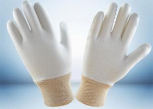  mens white cotton industrial work gloves with knit wrist heavy duty designing service mass production free mould cost Manufactures
