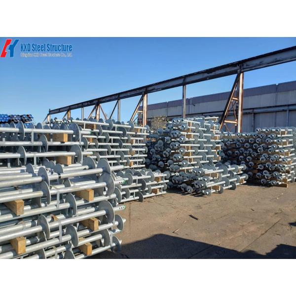 Prefabricated Galvanized Round Or Square,Tubular Or Bar Steel Shafts With Round Helix Plates