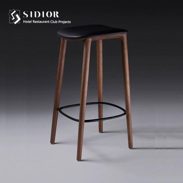 High Leg Kitchen Counter Bar Stool Solid Wood 48cm Width Nordic