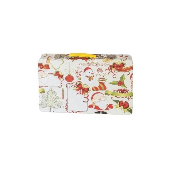 DADI 0.23mm-0.28mm Biscuit Tin Box Rectangular Handle Box Tin Box with Christmas