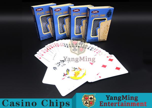 Red / Blue Color Plastic Poker Playing Cards With High Efficiency Waterproof