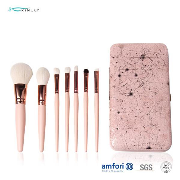OEM Pink 7PCS Makeup Brush Gift Set With Tin Box