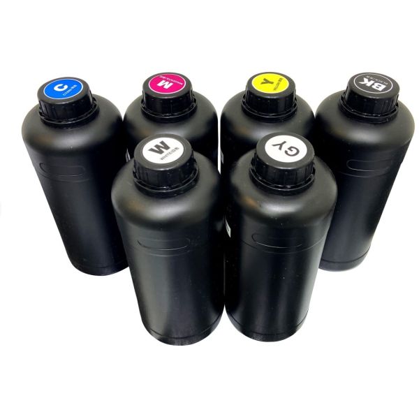 CMYKW V UV Varnish Ink 1000ml For Epson Printer UV Ink Oil Based Pigment Ink