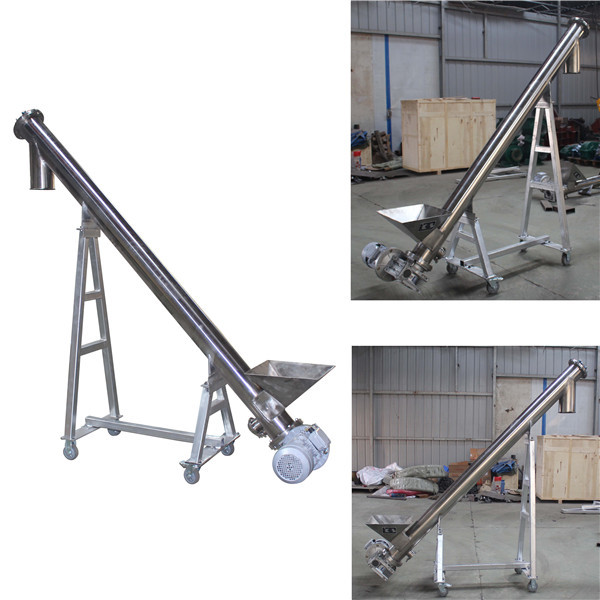 Stainless Steel Inclined Screw Conveyor With Hopper Healthy Food Transimission