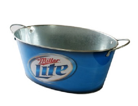 DADI 7.5L Oval Galvanized Tinplate Metal Ice Bucket Galvanized Cooler Tub Eco Friendly