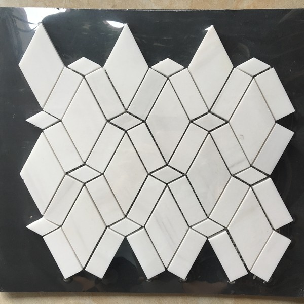 White Diamond Dolomite Nature Stone Mosaic Tile For Kitchen Backsplash