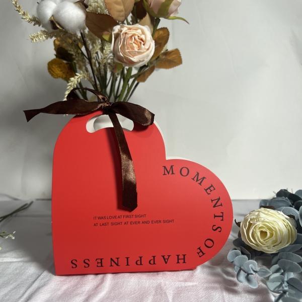 Romantic Heart Gift Box with Love Poem and Velvet Ribbon
