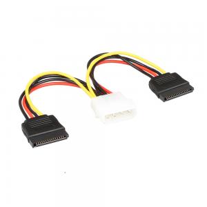 China OEM SATA Power Wire Harness Cable SATA 1 To 2 4 Pin Molex Connecter To 2 on sale