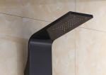 Two Massage Jets Stainless Steel Shower Panel ROVATE Black Polished Surface